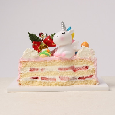 【いちごのクリスマスケーキ】日時指定可 ユニコーンのクリスマスケーキ　[125L08]