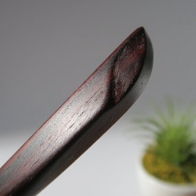 木製かんざし リーフ型 標準サイズ (紫檀) [195S28-01]