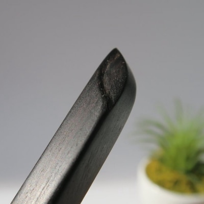 木製かんざし リーフ型 標準サイズ (黒檀) [195S28-02]