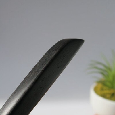 木製かんざし リーフ型 標準サイズ (黒檀) [195S28-02]