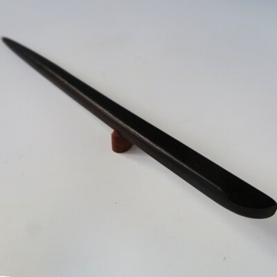 木製かんざし リーフ型 ロングタイプ (黒檀) [195S29-02]