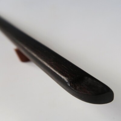 木製かんざし リーフ型 ロングタイプ (黒檀) [195S29-02]