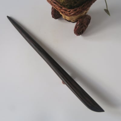 木製かんざし リーフ型 ロングタイプ (タガヤサン) [195S29-03]