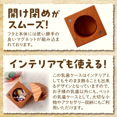 えんとつ屋根のおうち型乳歯ケース(ケヤキ)[087Y10-01]