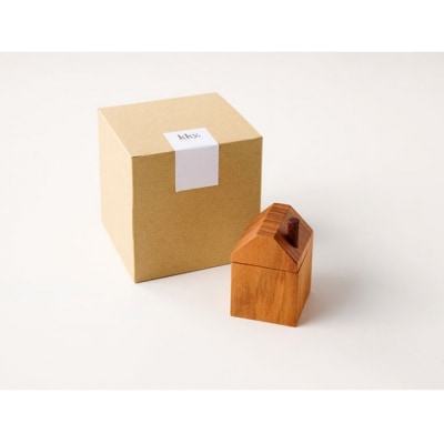 えんとつ屋根のおうち型乳歯ケース(ケヤキ)[087Y10-01]