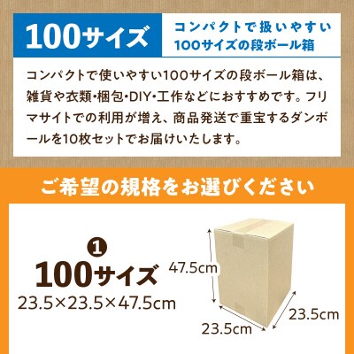 梱包用段ボール　100サイズ　10枚(38.5×32×24.5cm)[206A02-02]