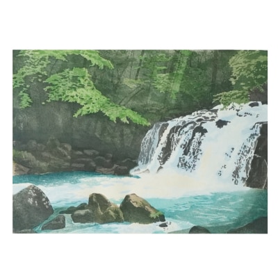 版画「蓼科大滝」[201M07]