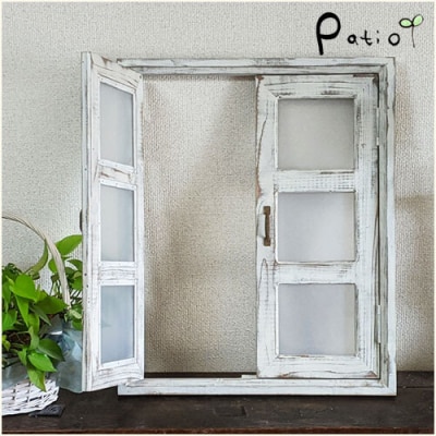 フェイク窓オブジェ すりガラス調　本体と自立固定用スタンドセット(本体+オプション)[161P29]