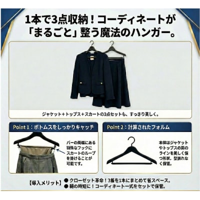 型崩れ防止 立体プラスチックハンガー(バー&フック付) [148G05]