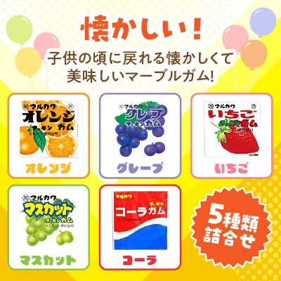 丸川製菓 フーセンガムバラエティー(マルカワ 4粒入マーブルガム5種詰合せ)[134T18]