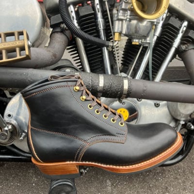 ハンドメイド6インチレースアップブーツ　金具:シルバー　サイズ24.0cm[212M03-19]