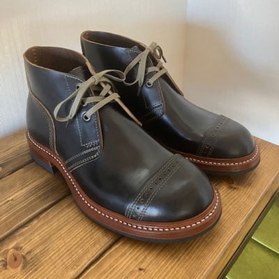 ハンドメイドチャッカブーツ(くるぶし丈)　サイズ26.5cm[212M04-06]