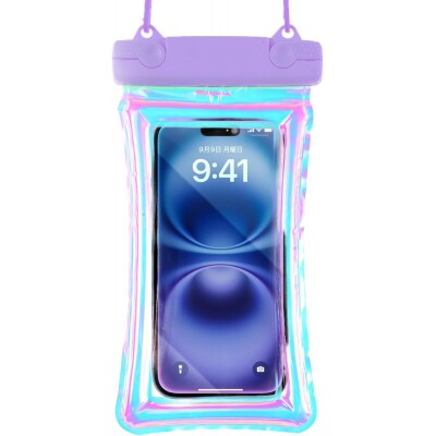 防水スマホケース IPX8認証【顔認証 指紋認証 対応】(クリアパープル) [173N66-07]