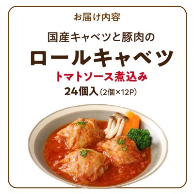 国産キャベツと豚肉のロールキャベツトマトソース煮込み(2個×12P)合計24個 常温[022J38]