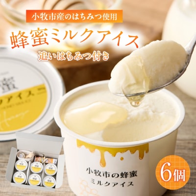 小牧市産のはちみつたっぷりミルクアイス・追いはちみつ付き 6個 [219H10]