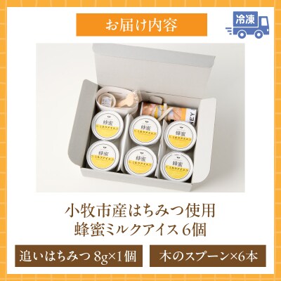 小牧市産のはちみつたっぷりミルクアイス・追いはちみつ付き 6個 [219H10]