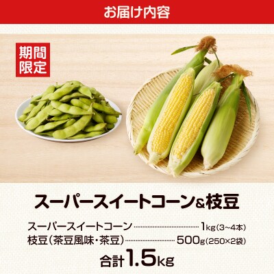 先行受付≪期間限定≫スーパースイートコーン&枝豆セット(合計1.5kg)お試し用_T003-002