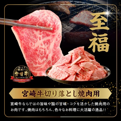 ≪生産者応援≫訳あり宮崎牛切り落とし(焼肉用)&粗挽きウインナー合計1.68kg_T030-1783