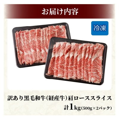 ≪訳あり≫宮崎県産黒毛和牛肩ローススライス(計1kg)_T030-123