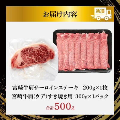 宮崎牛サーロインステーキ&肩(ウデ)すき焼き用セット_T009-0031