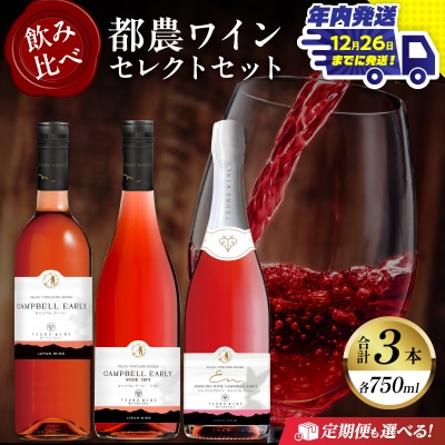 ＼年内発送!!/都農ワインセレクトセット(合計3本) 酒 飲料_T014-001-N