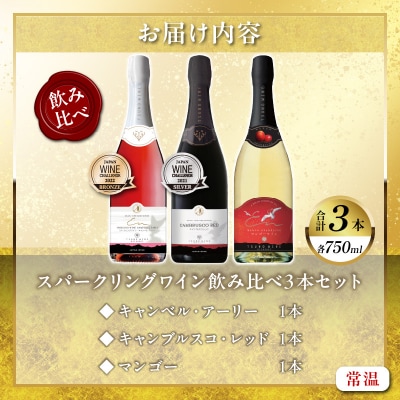 ＼年内発送!!/スパークリングワイン飲み比べ3本セット 酒 飲料_T014-003-N