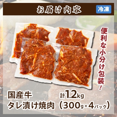 10/1寄附額改定≪訳あり≫国産牛味付け薄切り焼肉(計1.2kg)_T030-098