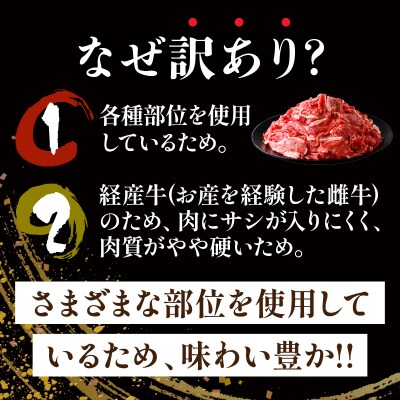 【2週間以内発送】月数量限定≪訳あり≫黒毛和牛切り落とし計1.5kg_T025-001