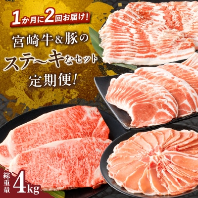 ≪定期便≫＼1か月に2回お届け!!/ステ～キなセット【総重量4kg】_T030-158