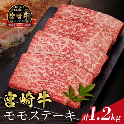 宮崎牛モモステーキ(計1.2kg) 肉 牛 牛肉_T009-0202