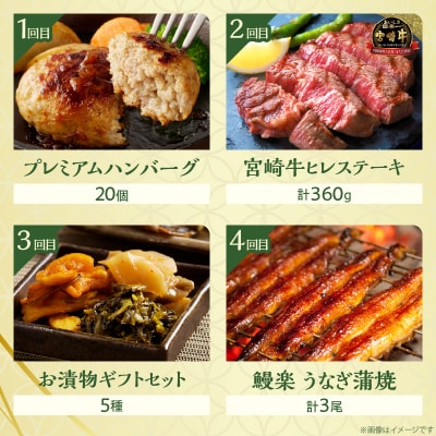 ≪12か月お楽しみ定期便≫都農町定期便(松) 肉 加工品 デザート 国産_T999-0103