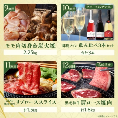 ≪12か月お楽しみ定期便≫都農町定期便(松) 肉 加工品 デザート 国産_T999-0103