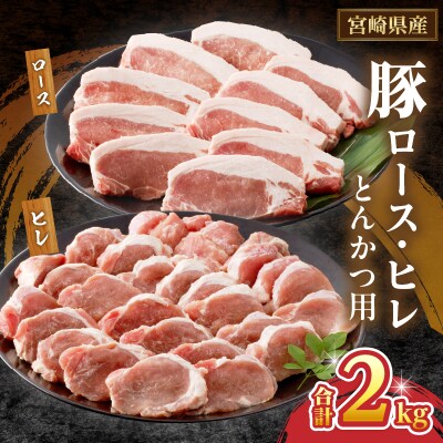 宮崎県産豚ロース・ヒレ『とんかつ用』合計2kg 肉 豚 豚肉 国産_T041-0101