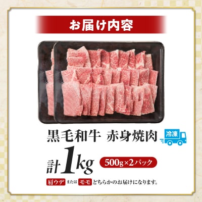≪肉質等級4等級以上≫宮崎県産黒毛和牛赤身焼肉(計1kg) 肉 牛 牛肉 国産_T030-0933
