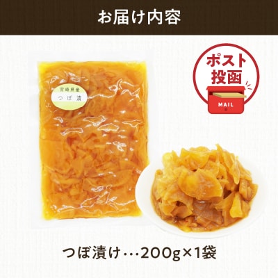 ＼ポスト投函/つぼ漬け 計1袋 (200g) 漬物 おかず 野菜 加工品 国産_T025-025