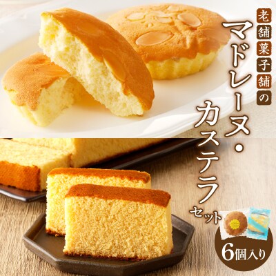 【2週間以内発送】老舗菓子舗のマドレーヌ・カステラセット「合計6個・個包装」_T035-019