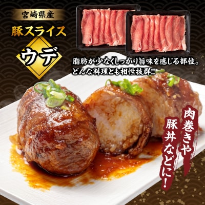 宮崎県産豚スライス(ウデ・モモ)&粗挽きウインナーセット合計4.68kg_T030-176