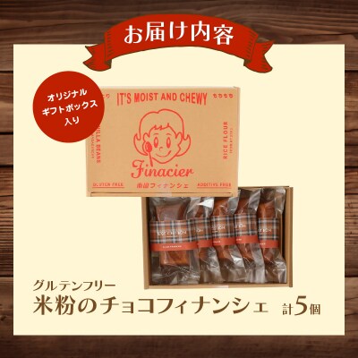 【2週間以内発送】≪グルテンフリー≫米粉のチョコフィナンシェ(計5個) スイーツ_T038-013