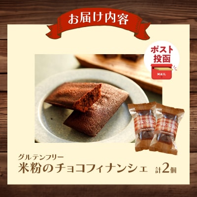 【2週間以内発送】ポスト投函≪グルテンフリー≫米粉のチョコフィナンシェ(計2個)_T038-014