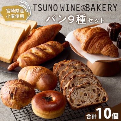 TSUNOWINE&BAKERY パン9種セット(合計10個) パン 菓子パン_T053-001