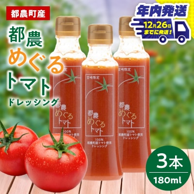 ＼年内発送!!/「都農めぐるトマト」ドレッシング計3本 とまと サラダ_T054-002-N