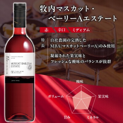 【数量限定】牧内マスカット・ベーリーAエステート(計1本)ワイン アルコール 国産_T014-055