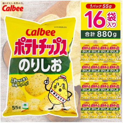 カルビー ポテトチップス のりしお 1ケース(55g×16袋) 数量限定