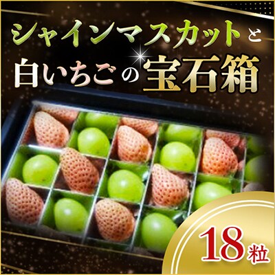 シャインマスカットと白いちごの宝石箱18粒(県内共通返礼品:石岡市産)