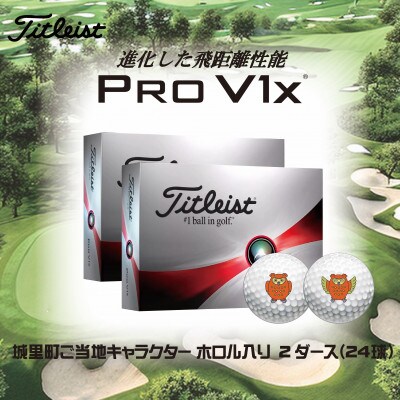 ゴルフボール　タイトリスト Pro V1x　プロV1x ご当地キャラ　ホロル　イラスト入り　2ダース