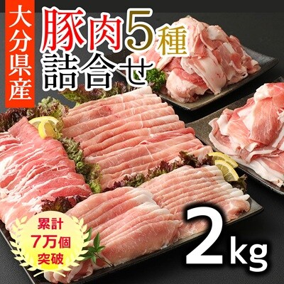 小分けされてるから便利♪大分県産 豚詰め合わせ5種(約2kg) 豚肉 小分け 国産 セット 冷凍