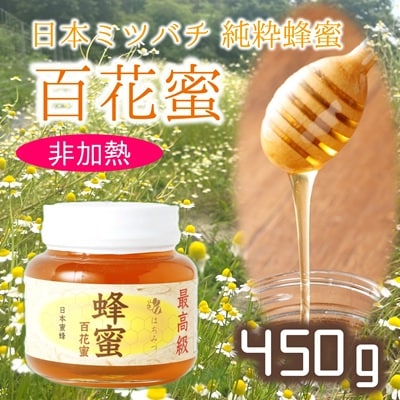 純粋・希少 臼杵産 日本蜜蜂のハチミツ(450g)百花蜜 蜂蜜 二ホンミツバチ 非加熱
