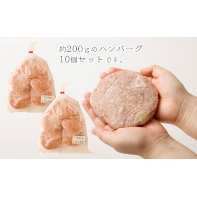 どどーんと2㎏!精肉店自慢のビッグハンバーグ(約200g×10個)