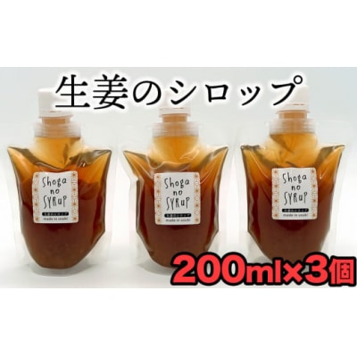料理の調味料としても使える生姜シロップ(計600g)