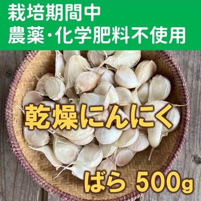 ポストに届いて便利!　乾燥にんにく ばら(500g)　栽培期間中農薬・化学肥料不使用